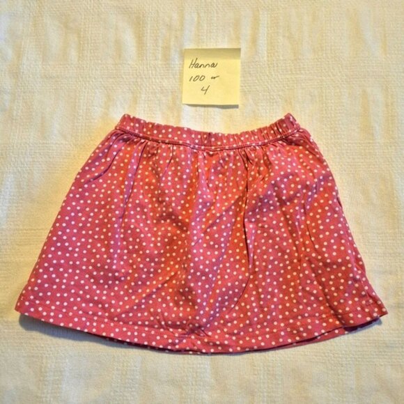 Hanna Andersson girls size 100 or 4 pink with white polka dot skirt, VGUC - Picture 2 of 5
